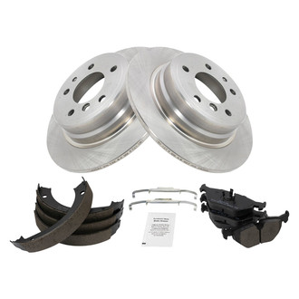 TRQ® - Rear Disc Brake Kit with Semi-Metallic Pads and Shoes