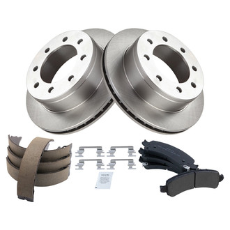 TRQ® - Performance Semi-Metallic Rear Brake Kit with Parking Brake Shoes