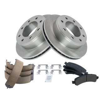 TRQ® - Performance Semi-Metallic Rear Brake Kit with Parking Brake Shoes