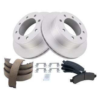 TRQ® - Performance Semi-Metallic Rear Brake Kit with Parking Brake Shoes