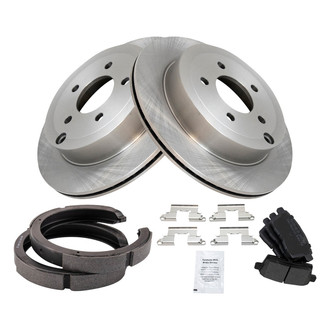 TRQ® - Performance Semi-Metallic Brake Kit with Parking Brake Shoes