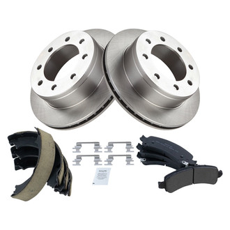 TRQ® - Performance Semi-Metallic Rear Brake Kit with Parking Brake Shoes