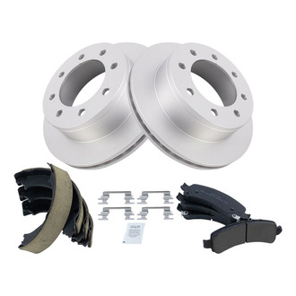TRQ® - Performance Semi-Metallic Rear Brake Kit with Parking Brake Shoes