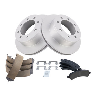 TRQ® - Performance Semi-Metallic Rear Brake Kit with Parking Brake Shoes