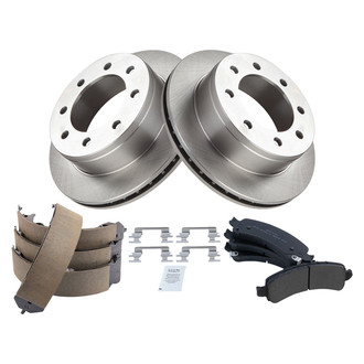 TRQ® - Performance Semi-Metallic Rear Brake Kit with Parking Brake Shoes
