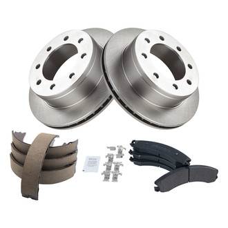 TRQ® - Performance Semi-Metallic Rear Brake Kit with Parking Brake Shoes