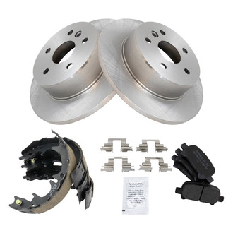 TRQ® - Performance Semi-Metallic Rear Brake Kit with Parking Brake Shoes