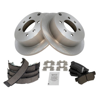 TRQ® - Performance Semi-Metallic Rear Brake Kit with Parking Brake Shoes