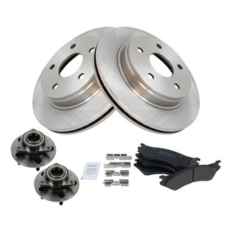 TRQ® - Performance Semi-Metallic Front Brake Kit with Hub Assemblies