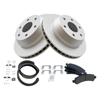 TRQ® - Performance Semi-Metallic Rear Brake Kit with Parking Brake Shoes