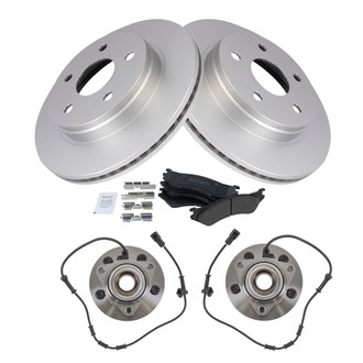 TRQ® - Performance Semi-Metallic Front Brake Kit with Hub Assemblies