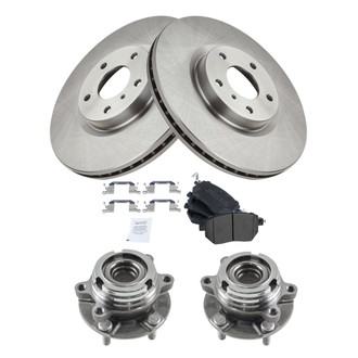 TRQ® - Performance Semi-Metallic Front Brake Kit with Hub Assemblies