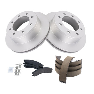 TRQ® - Performance Semi-Metallic Rear Brake Kit with Parking Brake Shoes