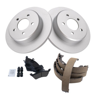 TRQ® - Performance Semi-Metallic Brake Kit with Parking Brake Shoes