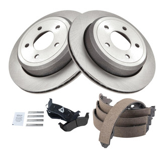 TRQ® - Performance Semi-Metallic Brake Kit with Parking Brake Shoes