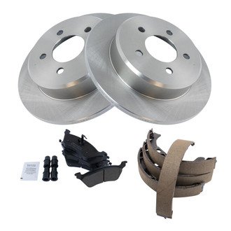 TRQ® - Performance Semi-Metallic Rear Brake Kit with Parking Brake Shoes