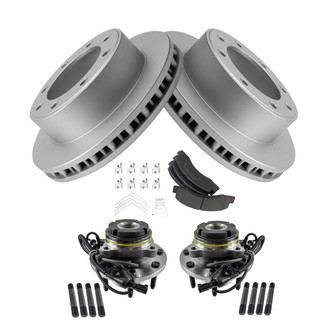 TRQ® - Performance Semi-Metallic Front Brake Kit with Hub Assemblies