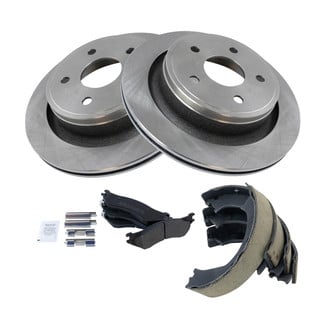 TRQ® - Performance Semi-Metallic Rear Brake Kit with Parking Brake Shoes