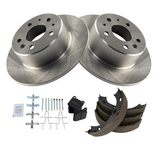 TRQ® - Performance Semi-Metallic Rear Brake Kit with Parking Brake Shoes