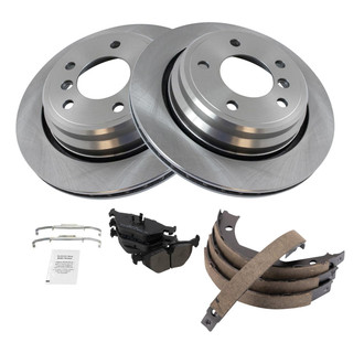 TRQ® - Rear Disc Brake Kit with Semi-Metallic Pads and Shoes