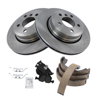 TRQ® BKA38121 - Performance Semi-Metallic Rear Brake Kit with Parking Brake Shoes