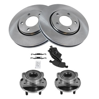 TRQ® - Performance Semi-Metallic Brake Kit with Hub Assemblies