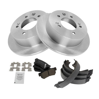 TRQ® - Performance Semi-Metallic Rear Brake Kit with Parking Brake Shoes