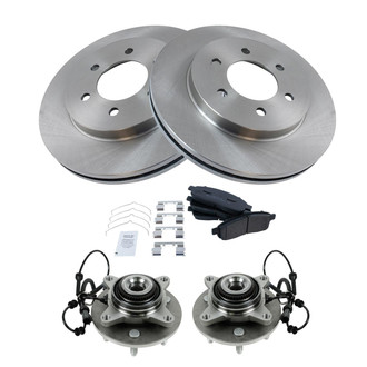 TRQ® - Performance Semi-Metallic Front Brake Kit with Hub Assemblies