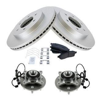 TRQ® - Performance Semi-Metallic Front Brake Kit with Hub Assemblies