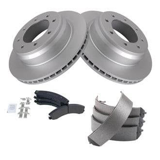 TRQ® - Performance Semi-Metallic Rear Brake Kit with Parking Brake Shoes