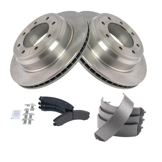 TRQ® - Performance Semi-Metallic Rear Brake Kit with Parking Brake Shoes