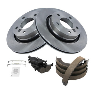 TRQ® - Performance Semi-Metallic Rear Brake Kit with Parking Brake Shoes