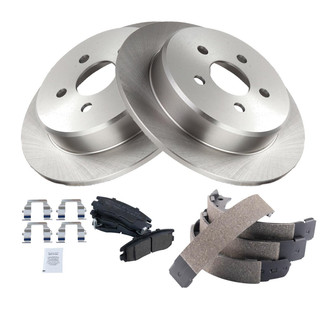 TRQ® - Performance Semi-Metallic Rear Brake Kit with Parking Brake Shoes