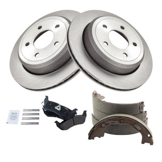 TRQ® - Performance Semi-Metallic Rear Brake Kit with Parking Brake Shoes