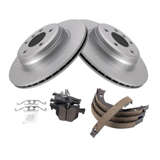 TRQ® - Performance Semi-Metallic Rear Brake Kit with Parking Brake Shoes