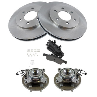TRQ® - Performance Semi-Metallic Front Brake Kit with Hub Assemblies