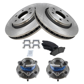 TRQ® - Performance Semi-Metallic Brake Kit with Hub Assemblies