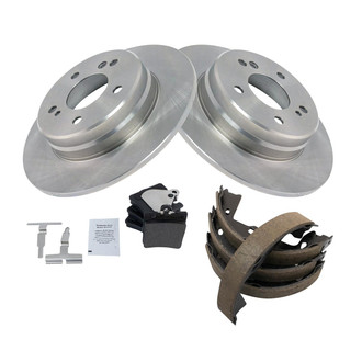 TRQ® - Performance Semi-Metallic Rear Brake Kit with Parking Brake Shoes