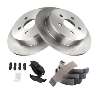 TRQ® - Performance Semi-Metallic Rear Brake Kit with Parking Brake Shoes