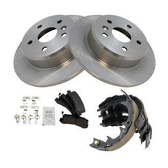 TRQ® - Performance Semi-Metallic Brake Kit with Parking Brake Shoes