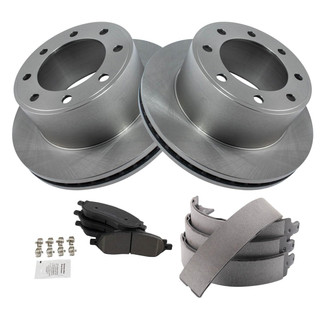 TRQ® - Performance Semi-Metallic Rear Brake Kit with Parking Brake Shoes