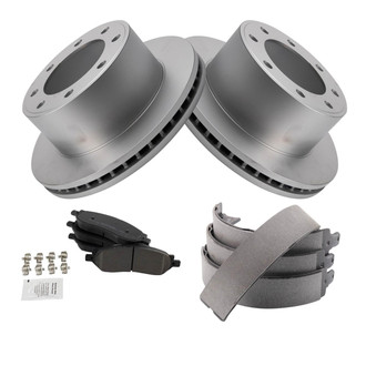TRQ® - Performance Semi-Metallic Rear Brake Kit with Parking Brake Shoes