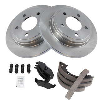 TRQ® - Performance Semi-Metallic Brake Kit with Parking Brake Shoes
