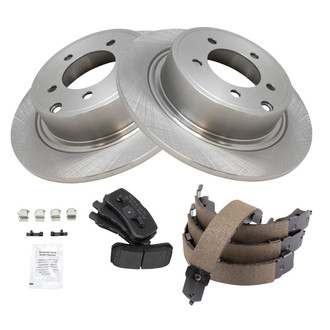 TRQ® - Performance Semi-Metallic Rear Brake Kit with Parking Brake Shoes