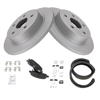 TRQ® - Performance Semi-Metallic Rear Brake Kit with Parking Brake Shoes