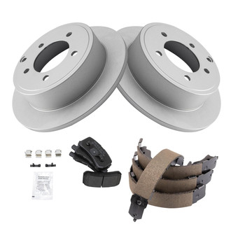 TRQ® - Disc Brake Kit with Semi-Metallic Pads and Shoes