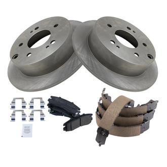 TRQ® - Performance Semi-Metallic Brake Kit with Parking Brake Shoes
