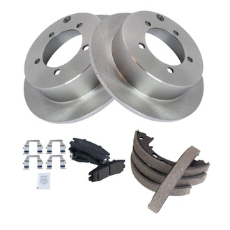 TRQ® - Performance Semi-Metallic Rear Brake Kit with Parking Brake Shoes