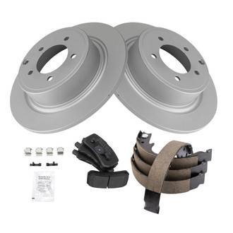 TRQ® - Performance Semi-Metallic Rear Brake Kit with Parking Brake Shoes