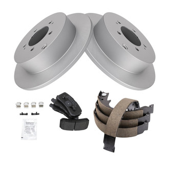 TRQ® - Performance Semi-Metallic Rear Brake Kit with Parking Brake Shoes